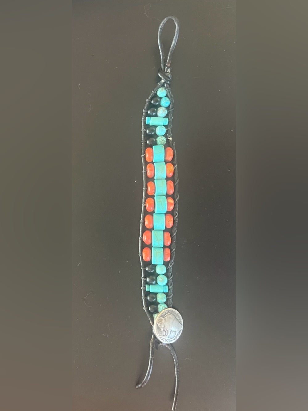 Multicolor Beaded Coin Bracelet